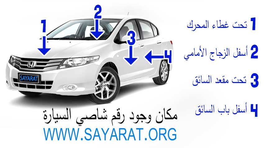 مكان وجود رقم شاصي السيرة